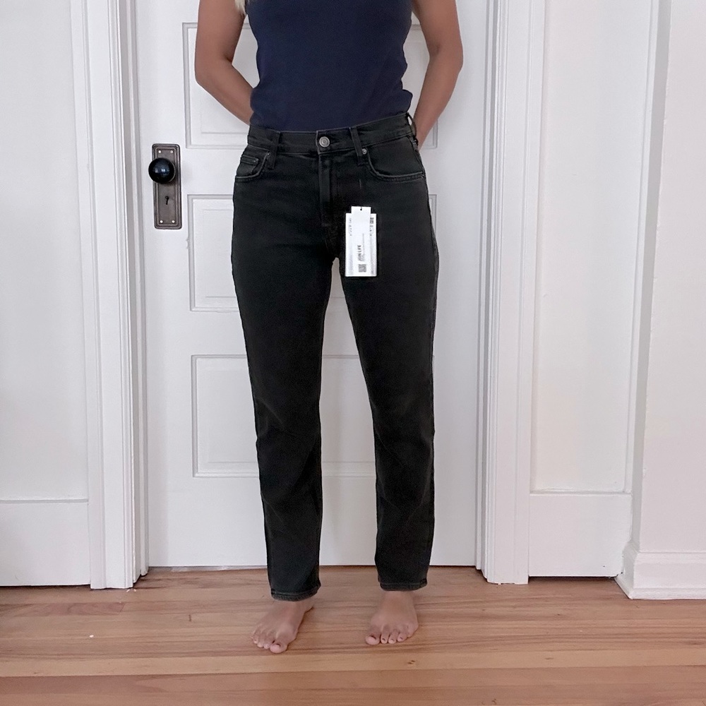 Zara straight leg faded black jeans